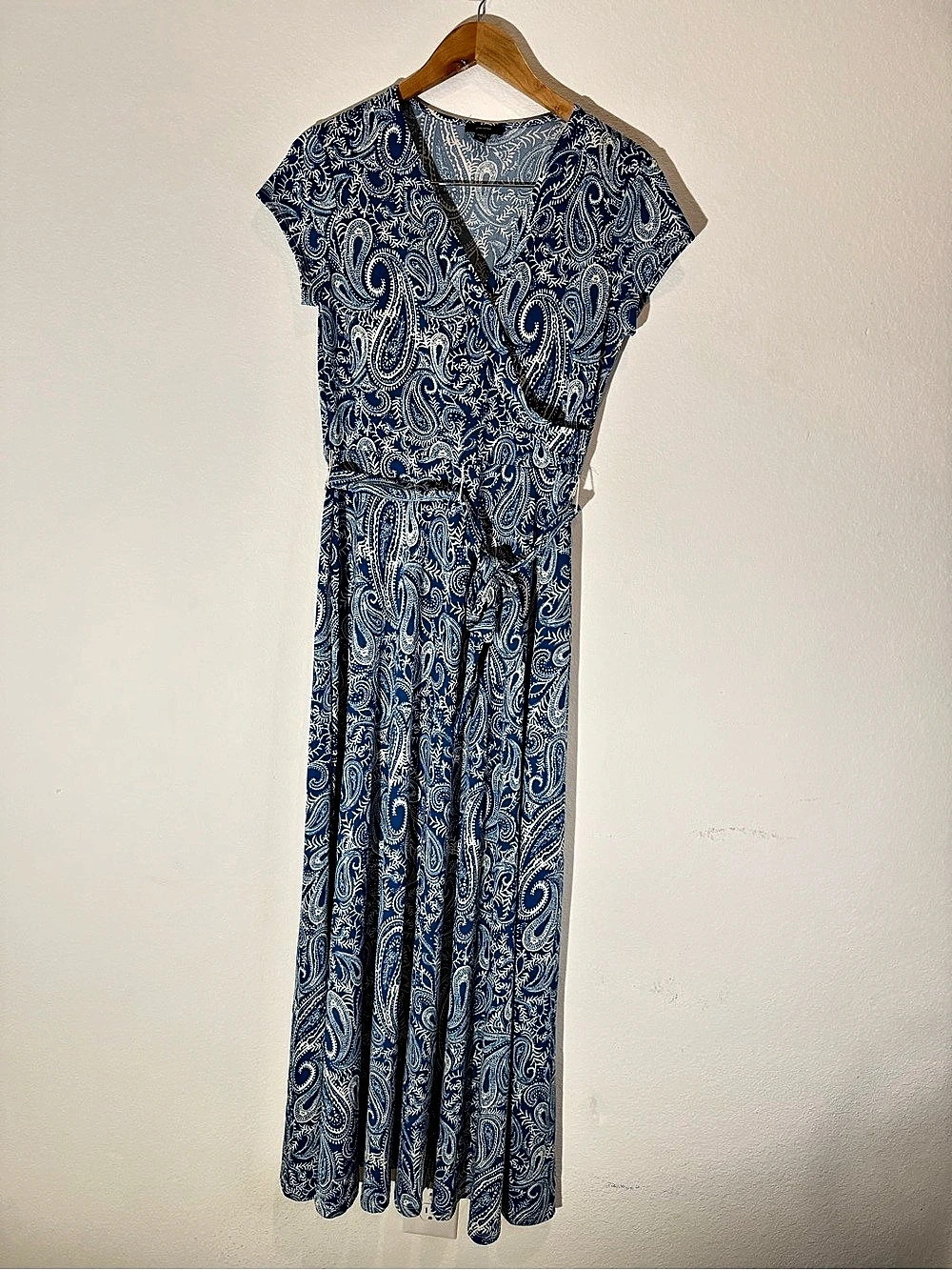Cocomo Paisley Maxi Dress in Blue & White Size Medium